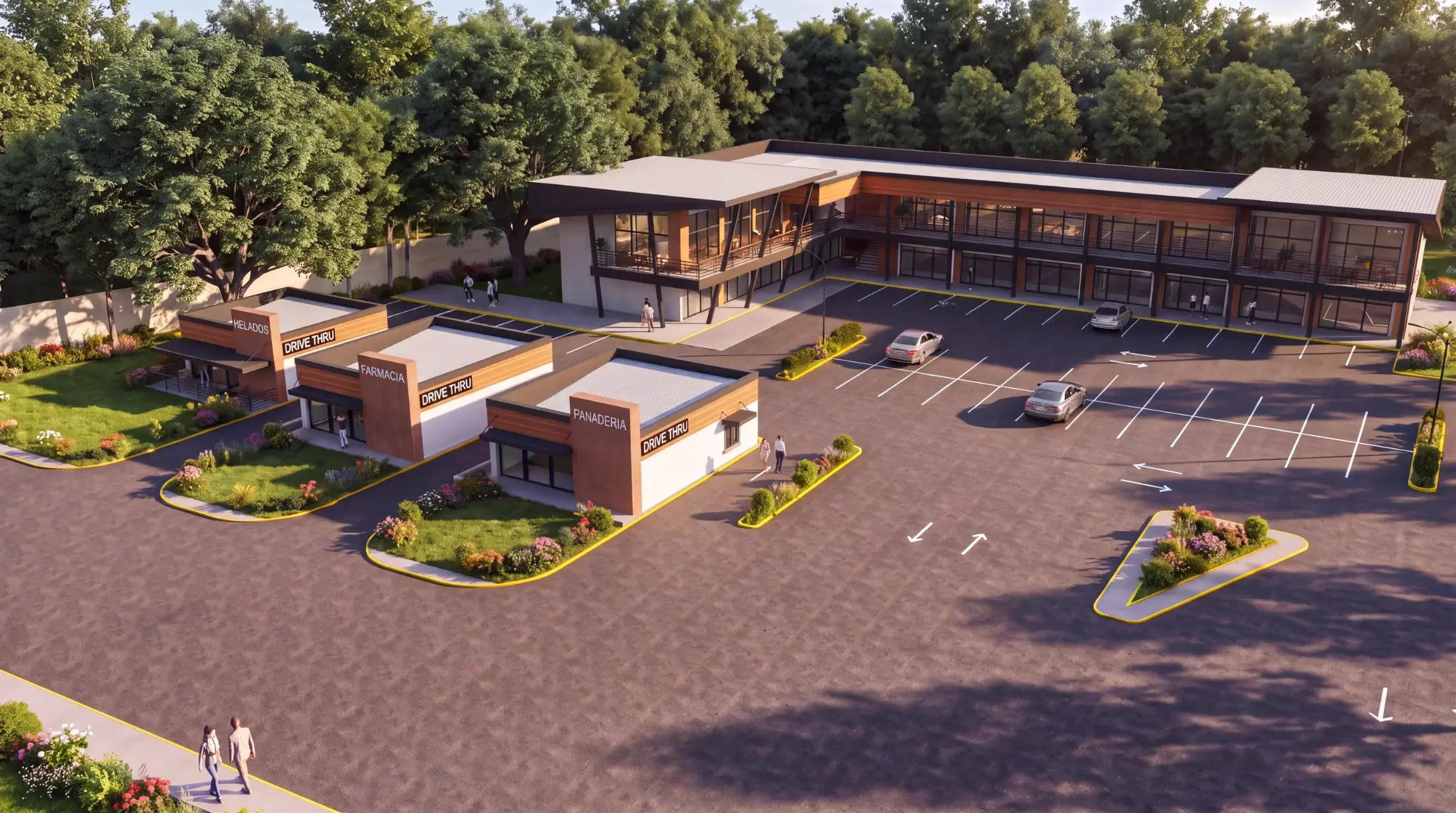 Vista Aérea del Conjunto Comercial
